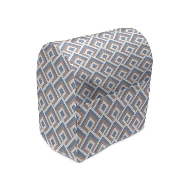 Abakuhaus Copertura Geometrica Per Frullatore, Modern Nested Squares, Custodia Per Utensili Da Cucina Con Tasche, 36 X 39 X 24 Cm, Rosa Essiccata-Ardesia-Blu-image