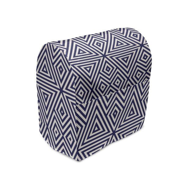 Copertura Per Frullatore Da Tavolo Abakuhaus Marine, Triangoli Simmetrici, Custodia Per Elettrodomestici Da Cucina Con Tasche, 36 X 39 X 24 Cm, Indaco-Crema-image