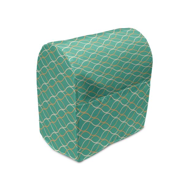Abakuhaus Copertura Moderna Per Frullatore, Linee Orizzontali Ondulate, Custodia Per Elettrodomestici Da Cucina Con Tasche, 36 X 39 X 24 Cm, Arancione Chiaro Turchese-image