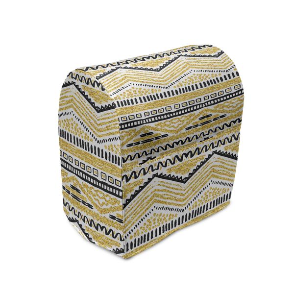 Abakuhaus Copertura Per Frullatore Da Tavolo Gialla E Nera, Linee A Zig Zag, Custodia Per Elettrodomestici Da Cucina Con Tasche, 36 X 39 X 24 Cm, Giallo, Nero E Bianco-image