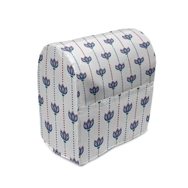 Abakuhaus Copertura Per Frullatore Asiatico, Fiori Tulipano, Custodia Per Utensili Da Cucina Con Tasche, 36 X 39 X 24 Cm, Rosso, Blu Navy E Bianco-image