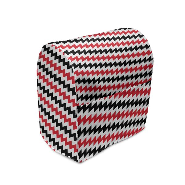Abakuhaus Copertura Per Frullatore Rosso E Nero, Linee A Zig-Zag Chevron, Custodia Per Utensili Da Cucina Con Tasche, 36 X 39 X 24 Cm, Bianco Vermiglio-image