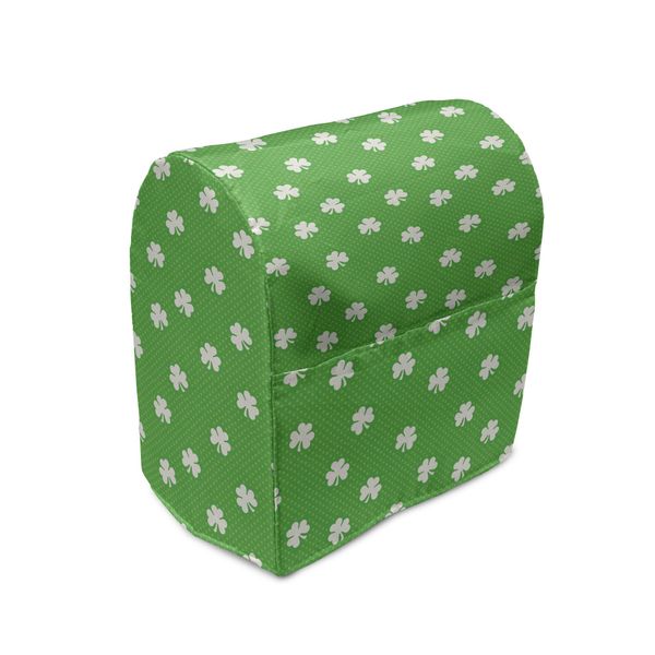 Abakuhaus Copertura Per Frullatore Irlandese, Pois E Trifogli, Custodia Per Elettrodomestici Da Cucina Con Tasche, 36 X 39 X 24 Cm, Verde Lime E Bianco-image