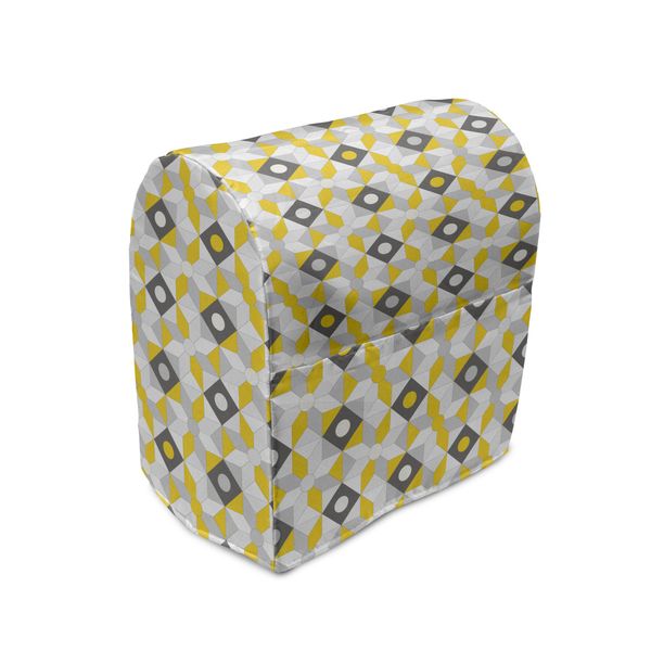 Abakuhaus Copertura Per Frullatore Da Tavolo Grigio E Giallo, Quadrati Rotondi, Custodia Per Utensili Da Cucina Con Tasche, 36 X 39 X 24 Cm, Marigold Grigio Antracite-image