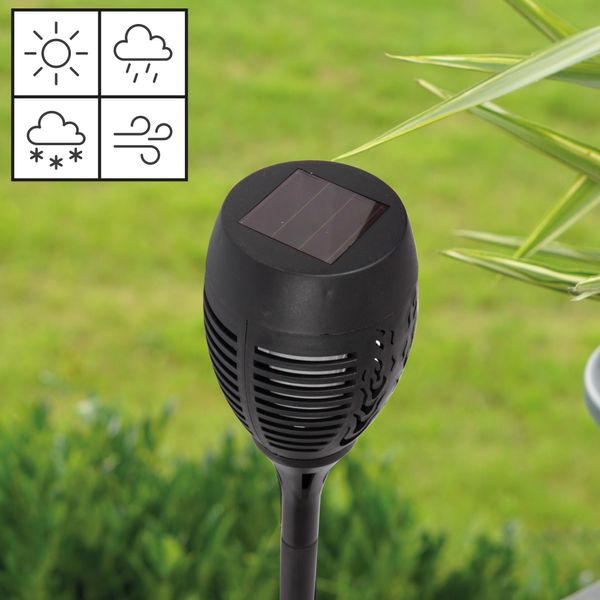 Led - Torcia Solare Da Giardino (Altezza Circa 50 Cm) Lampada Led 1,2V 300Mah Batteria Ricaricabile, Incl. Picchetto A Terra, Lampada Solare A Fiamma-image