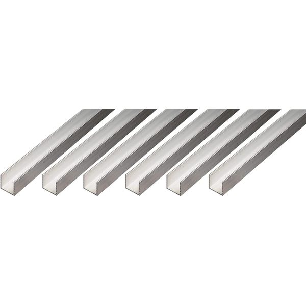 Alberts 498474 Profilo A U, Alluminio, Naturale, 1000 X 20 X 10 Mm, Set Da 6-image