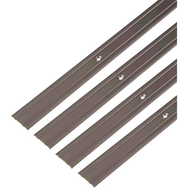 Alberts 498870 Profilo Di Transizione, Con Due Scanalature, Alluminio, Bronzo Anodizzato, 900 X 25 Mm, Set Da 4-image