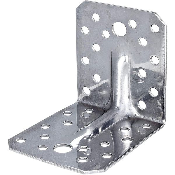 Alberts 848217 Connettore Angolare Per Carichi Pesanti Con Perlina, Acciaio Inox, 70 X 70 X 55 Mm, Set Da 25-image