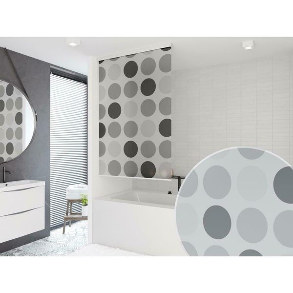 Rullo Doccia Mezza Cassetta 7 Larghezze Da Scegliere Tenda Doccia Bianco Grigio Verde Blu (60, Retrò)-image