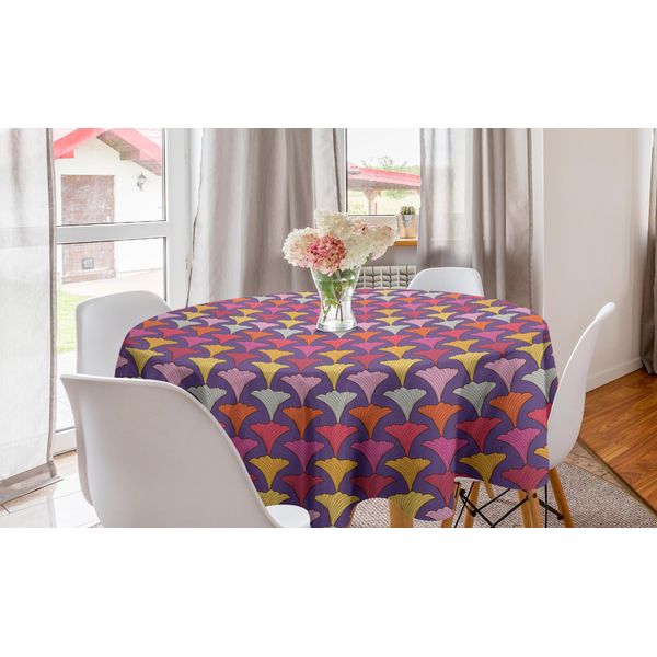 Abakuhaus Tovaglia Rotonda Astratta, Motivi Colorati Eccentrici, Tovaglia Circolare Per Sala Da Pranzo, Decorazione Cucina, 150 Cm, Multicolore-image