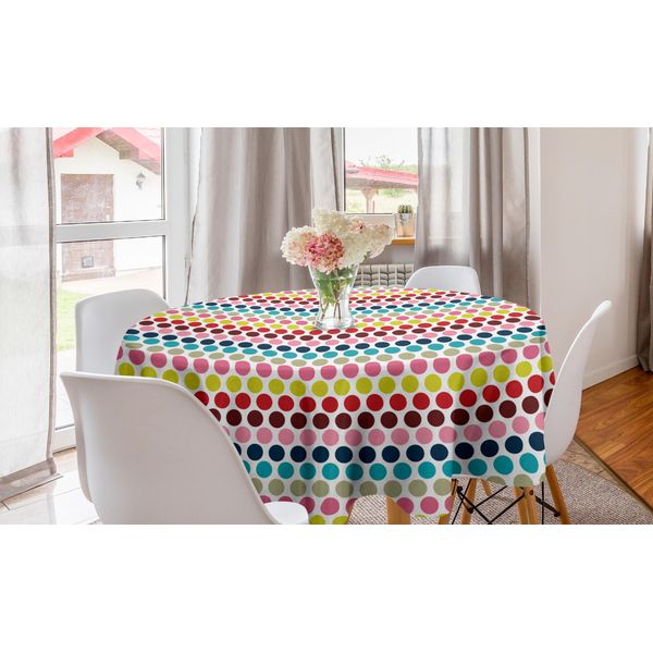 Abakuhaus Tovaglia Rotonda Colorata, Forme Circolari Colorate, Tovaglia Circolare Per Sala Da Pranzo, Decorazione Per Cucina, 150 Cm, Multicolore-image