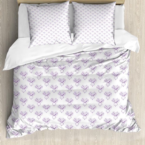 Abakuhaus Set Copripiumino Per Letto Singolo, Motivo Monocromatico Beet, Antiacaro E Anallergico, Con Federa, 200 Cm X 200 Cm - 80 X 80 Cm, Quarzo E Bianco-image