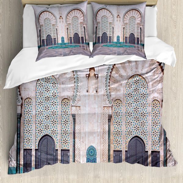 Abakuhaus Set Copripiumino Per Letto Singolo, Edificio Storico, Antiacaro, Adatto A Chi Soffre Di Allergie, Con Federa, 200 Cm X 200 Cm - 80 X 80 Cm, Multicolore-image