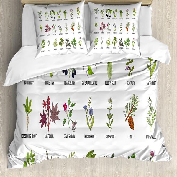 Set Copripiumino Abakuhaus Per Letti Singoli, Trattamento Naturale, Infografica, Antiacaro, Adatto A Chi Soffre Di Allergie, Con Federa, 155 Cm X 220 Cm - 80 X 80 Cm, Multicolore-image
