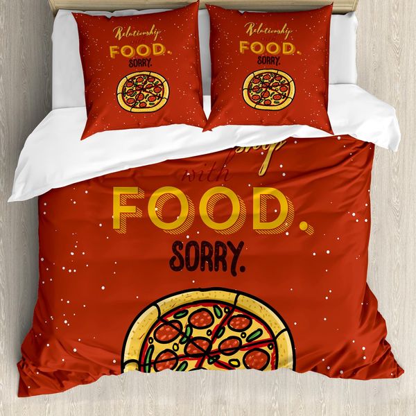 Abakuhaus Set Copripiumino Meme Per Letti Singoli, Pizza Relazione Con Il Cibo, Antiacaro Adatto A Chi Soffre Di Allergie Con Federa, 200 Cm X 200 Cm - 80 X 80 Cm, Paprika Terra Giallo-image