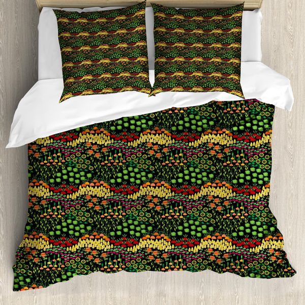Abakuhaus Set Copripiumino Per Letti Singoli, Motivo Agricolo, Antiacaro, Adatto A Chi Soffre Di Allergie, Con Federa, 155 Cm X 220 Cm - 80 X 80 Cm, Multicolore-image