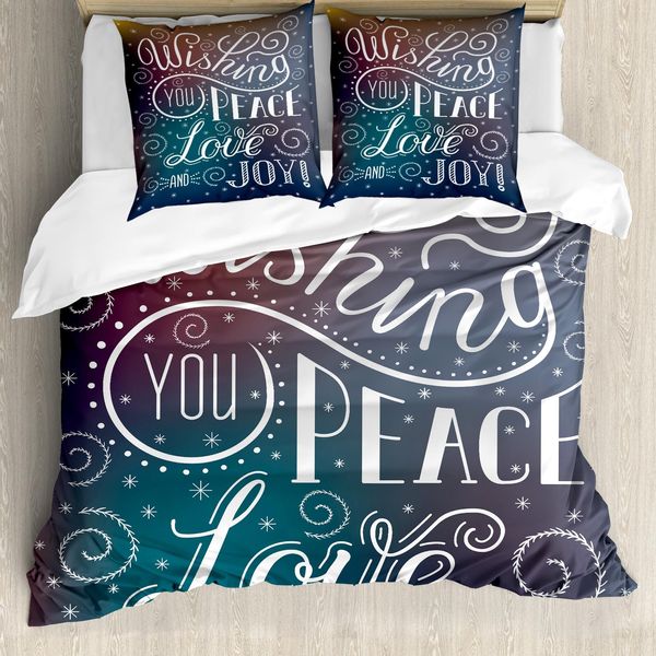 Abakuhaus Set Copripiumino Per Letto Singolo, Motivo Natalizio, Antiacaro, Adatto A Chi Soffre Di Allergie, Con Federa, 200 Cm X 200 Cm - 80 X 80 Cm, Multicolore-image