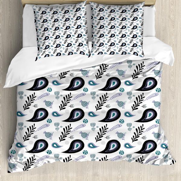 Abakuhaus Set Copripiumino Per Letti Singoli, Decorativo Eastern Feels, Antiacaro, Adatto A Chi Soffre Di Allergie, Con Federa, 155 Cm X 220 Cm - 80 X 80 Cm, Blu Notte Ceil Blau-image