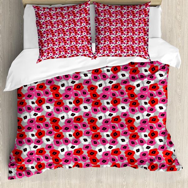 Abakuhaus Set Copripiumino Astratto Per Letti Singoli, Motivo Floreale, Antiacaro, Adatto A Chi Soffre Di Allergie, Con Federa, 200 Cm X 200 Cm - 80 X 80 Cm, Pale Taupe Pink-image