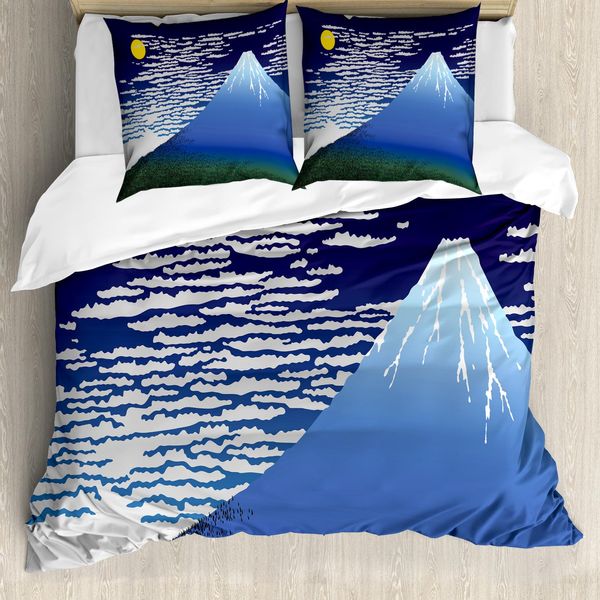 Abakuhaus Set Copripiumino Per Letti Singoli, Notte In Montagna, Antiacaro, Adatto A Chi Soffre Di Allergie, Con Federa, 155 Cm X 220 Cm - 80 X 80 Cm, Giallo Indaco-image