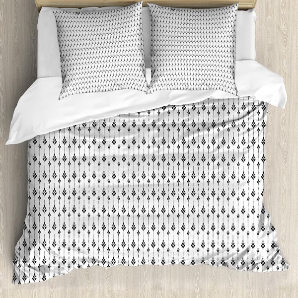 Abakuhaus Set Copripiumino Per Letto Singolo, Motivo Botanico Dots, Antiacaro, Adatto A Chi Soffre Di Allergie, Con Federa, 155 Cm X 220 Cm - 80 X 80 Cm, Grigio Antracite Bianco-image