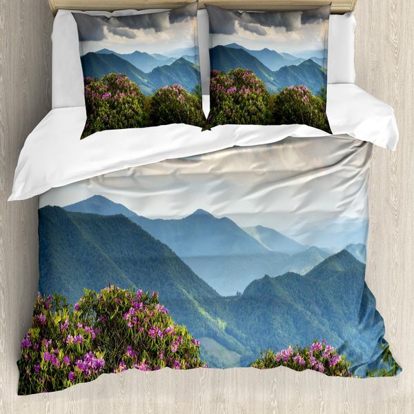 Abakuhaus Set Copripiumino Appalachian Per Letti Singoli, Cime Montuose Azalea, Antiacaro, Adatto A Chi Soffre Di Allergie, Con Federa, 200 Cm X 200 Cm - 80 X 80 Cm, Multicolore-image