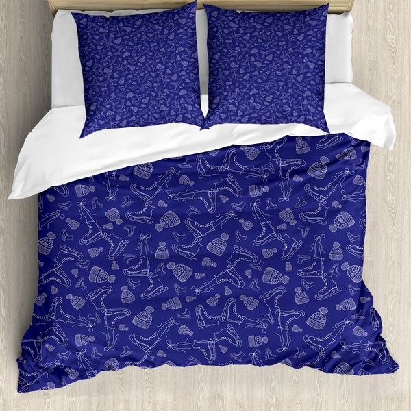 Abakuhaus Set Copripiumino Per Letti Singoli, Cappelli, Pattini E Nastri, Antiacaro, Adatto A Chi Soffre Di Allergie, Con Federa, 155 Cm X 220 Cm - 80 X 80 Cm, Lavanda Scuro Bianco-image