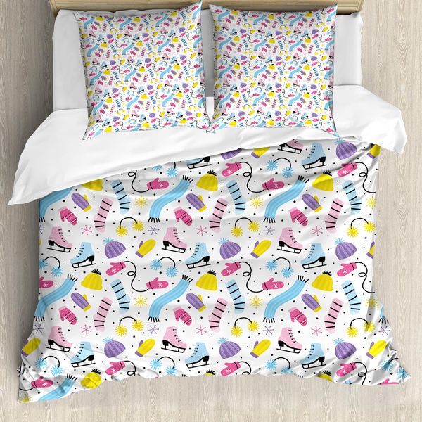 Abakuhaus Set Copripiumino Per Letti Singoli, Abbigliamento Invernale Colorato, Antiacaro, Adatto A Chi Soffre Di Allergie, Con Federa, 200 Cm X 200 Cm - 80 X 80 Cm, Multicolore-image
