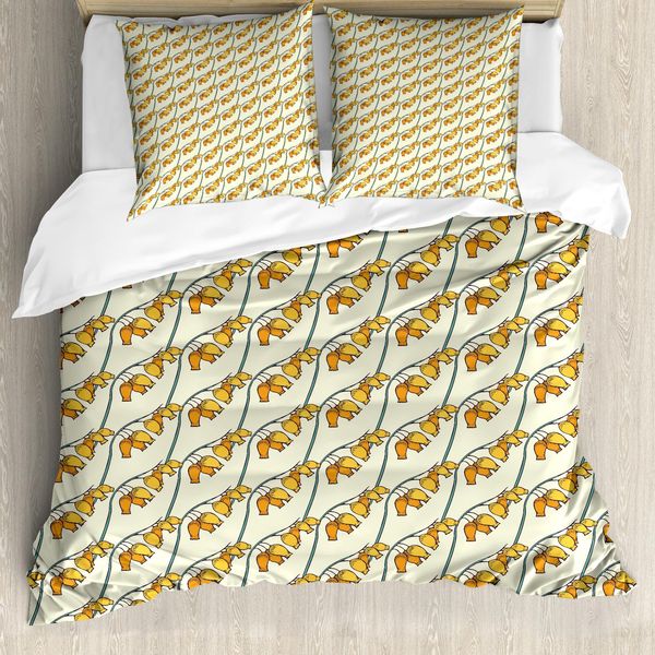 Abakuhaus Set Copripiumino Per Letto Singolo, Motivi Floreali, Antiacaro, Adatto A Chi Soffre Di Allergie, Con Federa, 200 Cm X 200 Cm - 80 X 80 Cm, Avorio Multicolore-image