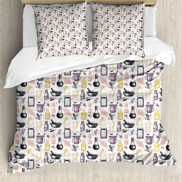 Abakuhaus Set Copripiumino Pastello Per Letti Singoli, Profumato Ai Fiori, Antiacaro, Adatto A Chi Soffre Di Allergie, Con Federa, 155 Cm X 220 Cm - 80 X 80 Cm, Bianco Multicolore-image
