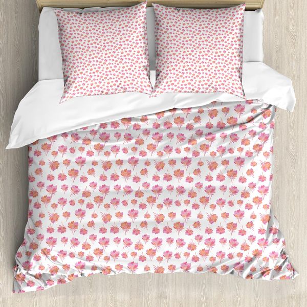 Set Copripiumino Abakuhaus Per Letti Singoli, Cartoon Fiori Selvatici, Antiacaro Adatto A Chi Soffre Di Allergie Con Federa, 200 Cm X 200 Cm - 80 X 80 Cm, Multicolore-image