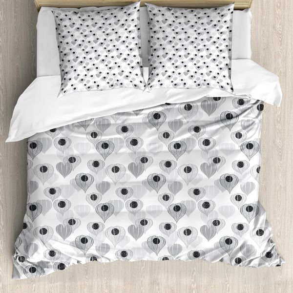 Abakuhaus Set Copripiumino Astratto Per Letti Singoli, Tonalità Tenui Oriental Winter, Antiacaro, Adatto A Chi Soffre Di Allergie, Con Federa, 200 Cm X 200 Cm - 80 X 80 Cm, Blu Grigio Purpleblue-image