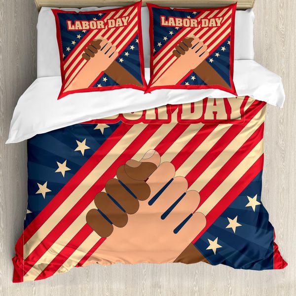 Abakuhaus Set Copripiumino Per Letto Singolo, Hands Holding, Antiacaro, Adatto A Chi Soffre Di Allergie, Con Federa, 200 Cm X 200 Cm - 80 X 80 Cm, Rosa Multicolore-image