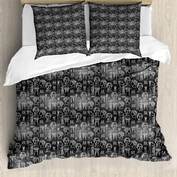 Abakuhaus Set Copripiumino Per Letto Singolo, Iconic Venus, Antiacaro, Adatto A Chi Soffre Di Allergie, Con Federa, 155 Cm X 220 Cm - 80 X 80 Cm, Grigio Antracite-image