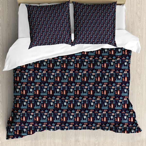 Abakuhaus Set Copripiumino Per Letto Singolo, Motivi Simbolici, Antiacaro, Adatto A Chi Soffre Di Allergie, Con Federa, 200 Cm X 200 Cm - 80 X 80 Cm, Multicolore-image