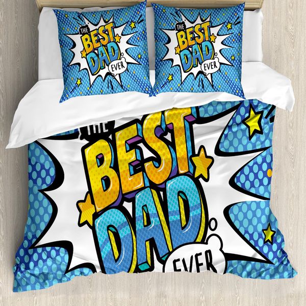 Abakuhaus Set Copripiumino Per Letto Singolo, Pop Art Fumetto, Antiacaro, Adatto A Chi Soffre Di Allergie, Con Federa, 200 Cm X 200 Cm - 80 X 80 Cm, Sky Blue Yellow-image