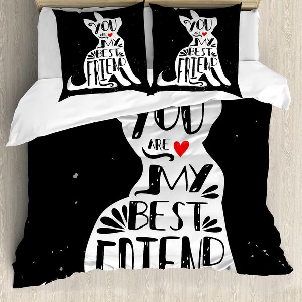 Abakuhaus Set Copripiumino Best Friend Per Letti Singoli, Buddy Amante Dei Cuccioli, Antiacaro, Adatto A Chi Soffre Di Allergie, Con Federa, 155 Cm X 220 Cm - 80 X 80 Cm, Vermiglio E Grigio Antracite-image