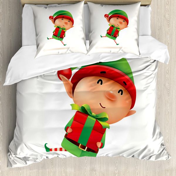 Abakuhaus Set Copripiumino Per Letto Singolo, Ragazzino Con Regalo, Antiacaro, Adatto A Chi Soffre Di Allergie, Con Federa, 155 Cm X 220 Cm - 80 X 80 Cm, Fern Green Vermilion-image