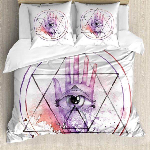 Abakuhaus Set Copripiumino Alchimie Per Letti Singoli, Acquerello Tutti Gli Occhi Vedono, Antiacaro Adatto A Chi Soffre Di Allergie Con Federa, 200 Cm X 200 Cm - 80 X 80 Cm, Multicolore-image