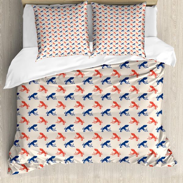 Abakuhaus Set Copripiumino Vintage Nautical Tattoo Per Letti Singoli, Vibrant Octopus, Antiacaro E Anallergico Con Federa, 200 Cm X 200 Cm - 80 X 80 Cm, Night Blue Champagne-image