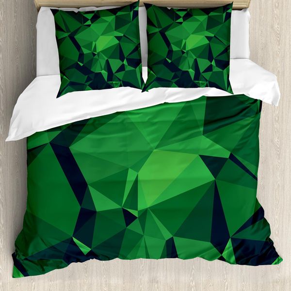 Abakuhaus Set Copripiumino Celtico Verde Per Letti Singoli, Poliestere Astratto, Antiacaro, Adatto A Chi Soffre Di Allergie, Con Federa, 200 Cm X 200 Cm - 80 X 80 Cm, Fern Green Dark Green-image