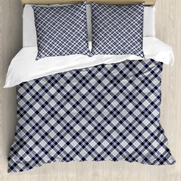 Set Copripiumino Abakuhaus Marine-Plaid Per Letti Singoli, Simple Classic Mode, Antiacaro, Adatto A Chi Soffre Di Allergie, Con Federa, 155 Cm X 220 Cm - 80 X 80 Cm, Blu, Grigio, Verde Mare-image