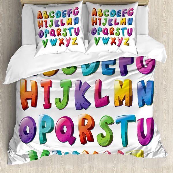 Abakuhaus Set Copripiumino Per Letto Singolo, Colori Sfumati Graffiti, Antiacaro, Adatto A Chi Soffre Di Allergie, Con Federa, 155 Cm X 220 Cm - 80 X 80 Cm, Blu Azzurro Blu Cielo Scuro-image