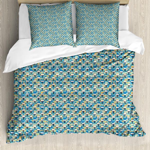 Abakuhaus Set Copripiumino Per Letti Singoli, Spruzzi Acquerellati Grunge, Antiacaro, Adatto A Chi Soffre Di Allergie, Con Federa, 200 Cm X 200 Cm - 80 X 80 Cm, Multicolore-image