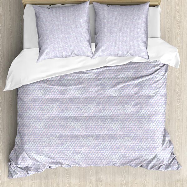 Abakuhaus Set Copripiumino Per Letti Singoli, Look Grunge, Forme Astratte, Antiacaro, Adatto A Chi Soffre Di Allergie, Con Federa, 155 Cm X 220 Cm - 80 X 80 Cm, Ceil Blu Viola-image