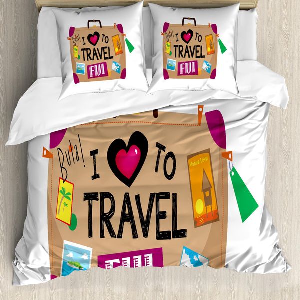 Abakuhaus Set Copripiumino Fiji Per Letti Singoli, Bagaglio Per Le Fiji, Antiacaro, Adatto A Chi Soffre Di Allergie, Con Federa, 155 Cm X 220 Cm - 80 X 80 Cm, Bianco Multicolore-image