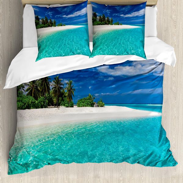 Abakuhaus Set Copripiumino Fiji Per Letti Singoli, Trasparente Still Waters, Antiacaro, Adatto A Chi Soffre Di Allergie, Con Federa, 200 Cm X 200 Cm - 80 X 80 Cm, Blu Azzurro Acquamarina-image