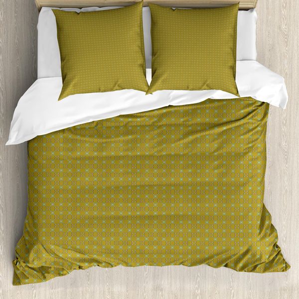 Abakuhaus Set Copripiumino Astratto Per Letti Singoli, Motivi Floreali Verticali, Antiacaro, Adatto A Chi Soffre Di Allergie, Con Federa, 155 Cm X 220 Cm - 80 X 80 Cm, Fawn Sepia-image