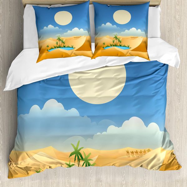 Abakuhaus Set Copripiumino Per Letti Singoli, Summertime Desert, Antiacaro, Adatto A Chi Soffre Di Allergie, Con Federa, 200 Cm X 200 Cm - 80 X 80 Cm, Multicolore-image