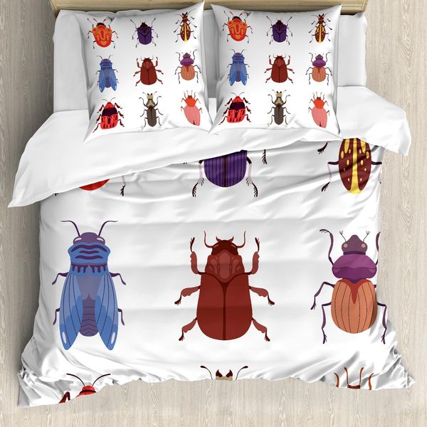 Abakuhaus Set Copripiumino Per Letti Singoli, Vari Modelli Creeping, Antiacaro, Adatto A Chi Soffre Di Allergie, Con Federa, 200 Cm X 200 Cm - 80 X 80 Cm, Multicolore-image